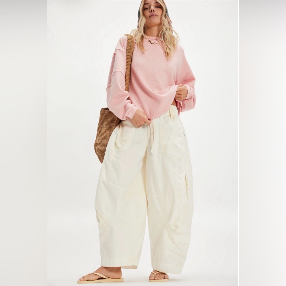 Free People We The Free Total Eclipse Tee, Baby Pink/Blossom, Relaxed Fit, XL - Picture 3 of 5